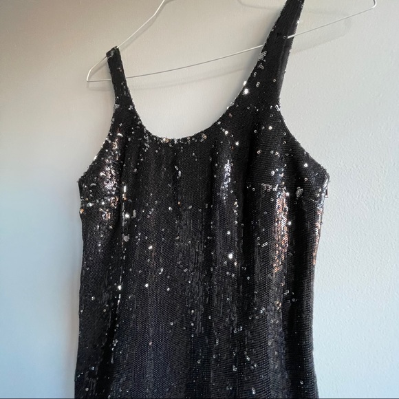 Black Sequin Mini Dress - Picture 3 of 9